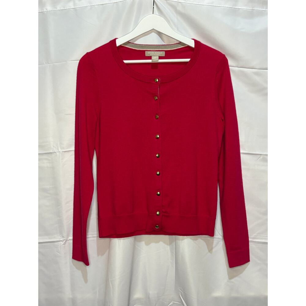 Banana Republic Hot Pink Merino Wool Women's Cardigan Size M